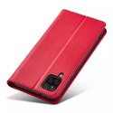 Magnet Fancy Case Case pour Samsung Galaxy A12 5G Pouch Wallet Card Holder Rouge