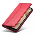 Magnet Fancy Case Case pour Samsung Galaxy A12 5G Pouch Wallet Card Holder Rouge