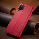 Magnet Fancy Case Case pour Samsung Galaxy A12 5G Pouch Wallet Card Holder Rouge