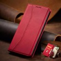 Magnet Fancy Case Case pour Samsung Galaxy A12 5G Pouch Wallet Card Holder Rouge