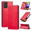 Magnet Fancy Case Case pour Samsung Galaxy A52 / A52 5G / A52s 5G Pouch Wallet Card Card Stand Rouge