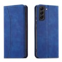 Magnet Fancy Case Case pour Samsung Galaxy S22 Pouch Card Wallet Card Stand Bleu