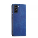 Magnet Fancy Case Case pour Samsung Galaxy S22 Pouch Card Wallet Card Stand Bleu