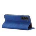 Magnet Fancy Case Case pour Samsung Galaxy S22 Pouch Card Wallet Card Stand Bleu