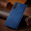 Magnet Fancy Case Case pour Samsung Galaxy S22 Pouch Card Wallet Card Stand Bleu