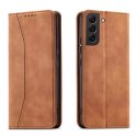 Magnet Fancy Case Case pour Samsung Galaxy S22 Pouch Wallet Card Holder Marron