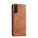 Magnet Fancy Case Case pour Samsung Galaxy S22 Pouch Wallet Card Holder Marron