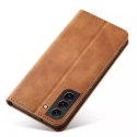 Magnet Fancy Case Case pour Samsung Galaxy S22 Pouch Wallet Card Holder Marron