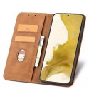 Magnet Fancy Case Case pour Samsung Galaxy S22 Pouch Wallet Card Holder Marron