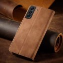 Magnet Fancy Case Case pour Samsung Galaxy S22 Pouch Wallet Card Holder Marron