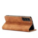 Magnet Fancy Case Case pour Samsung Galaxy S22 Pouch Wallet Card Holder Marron