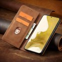 Magnet Fancy Case Case pour Samsung Galaxy S22 Pouch Wallet Card Holder Marron