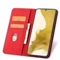 Magnet Fancy Case Case pour Samsung Galaxy S22 Pouch Wallet Card Holder Rouge