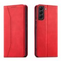 Magnet Fancy Case Case pour Samsung Galaxy S22 + (S22 Plus) Pouch Wallet Card Holder Rouge