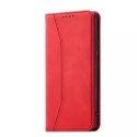 Magnet Fancy Case Case pour Samsung Galaxy S22 + (S22 Plus) Pouch Wallet Card Holder Rouge