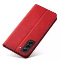 Magnet Fancy Case Case pour Samsung Galaxy S22 + (S22 Plus) Pouch Wallet Card Holder Rouge