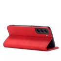 Magnet Fancy Case Case pour Samsung Galaxy S22 + (S22 Plus) Pouch Wallet Card Holder Rouge