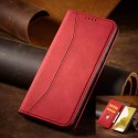 Magnet Fancy Case Case pour Samsung Galaxy S22 + (S22 Plus) Pouch Wallet Card Holder Rouge