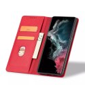 Magnet Fancy Case Case pour Samsung Galaxy S22 Ultra Cover Card Wallet Card Stand Rouge