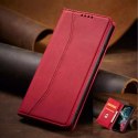 Magnet Fancy Case Case pour Samsung Galaxy S22 Ultra Cover Card Wallet Card Stand Rouge