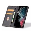 Magnet Fancy Case Case pour Samsung Galaxy S22 Ultra Pouch Wallet Card Holder Noir