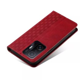 Magnet Strap Case Case pour Samsung Galaxy A12 5G Pouch Wallet + Mini Lanyard Pendentif Rouge