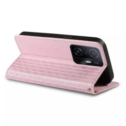 Magnet Strap Case Case pour Samsung Galaxy A13 5G Pouch Wallet + Mini Lanyard Pendentif Rose
