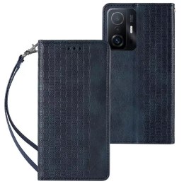 Magnet Strap Case Case pour Samsung Galaxy A52 5G Pouch Wallet + Mini Longe Pendentif Bleu