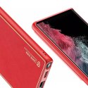 Coque élégante Dux Ducis Yolo en cuir écologique pour Samsung Galaxy S22 Ultra rouge