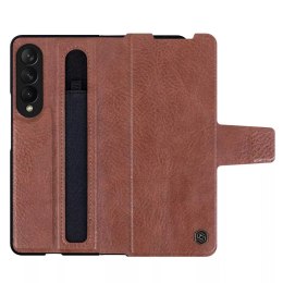 Etui en cuir Nillkin Etui en cuir véritable blindé flexible avec poche pour Samsung Galaxy Z Fold 3 Marron