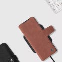 Etui en cuir Nillkin Etui en cuir véritable blindé flexible avec poche pour Samsung Galaxy Z Fold 3 Marron