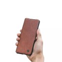 Etui en cuir Nillkin Etui en cuir véritable blindé flexible avec poche pour Samsung Galaxy Z Fold 3 Marron