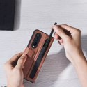 Etui en cuir Nillkin Etui en cuir véritable blindé flexible avec poche pour Samsung Galaxy Z Fold 3 Marron