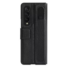 Etui en cuir Nillkin Etui en cuir véritable blindé flexible avec poche pour Samsung Galaxy Z Fold 3 Noir