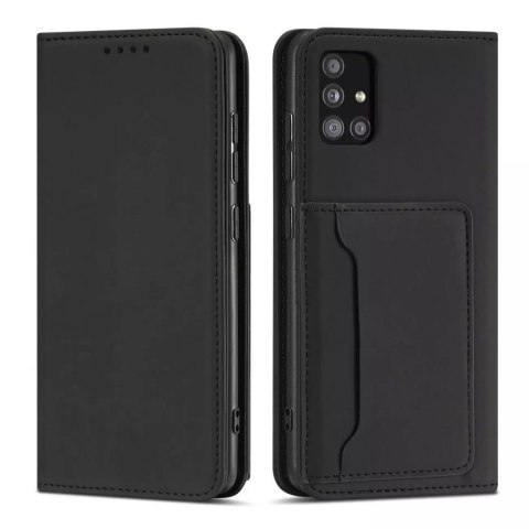 Étui pour cartes magnétiques pour Samsung Galaxy A12 5G pochette portefeuille porte-cartes noir