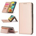 Étui pour cartes magnétiques pour Samsung Galaxy A12 5G pochette portefeuille porte-cartes rose