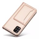 Étui pour cartes magnétiques pour Samsung Galaxy A12 5G pochette portefeuille porte-cartes rose