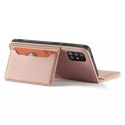 Étui pour cartes magnétiques pour Samsung Galaxy A12 5G pochette portefeuille porte-cartes rose