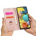 Étui pour cartes magnétiques pour Samsung Galaxy A12 5G pochette portefeuille porte-cartes rose