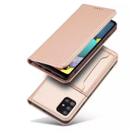 Étui pour cartes magnétiques pour Samsung Galaxy A52 5G pochette portefeuille porte-cartes rose
