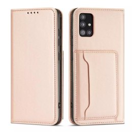 Étui pour cartes magnétiques pour Samsung Galaxy A53 5G pochette portefeuille porte-cartes rose