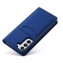 Étui pour cartes magnétiques pour Samsung Galaxy S22 + (S22 Plus) pochette portefeuille porte-cartes bleu