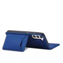 Étui pour cartes magnétiques pour Samsung Galaxy S22 + (S22 Plus) pochette portefeuille porte-cartes bleu