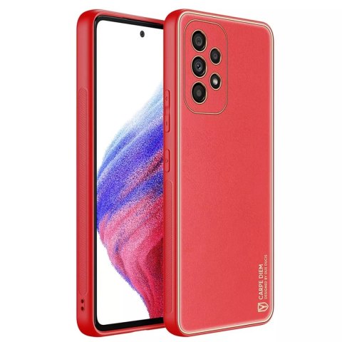 Housse élégante Dux Ducis Yolo en cuir écologique pour Samsung Galaxy A53 5G rouge