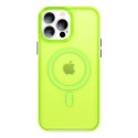 Kingxbar PQY Fluorescence Series Coque magnétique pour iPhone 13 Pro Housse de boîtier Vert (compatible MagSafe)