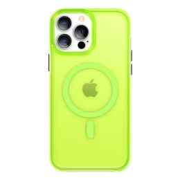 Kingxbar PQY Fluorescence Series Coque magnétique pour iPhone 13 Pro Housse de boîtier Vert (compatible MagSafe)