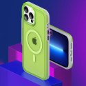 Kingxbar PQY Fluorescence Series Coque magnétique pour iPhone 13 Pro Housse de boîtier Vert (compatible MagSafe)