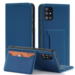 Magnet Card Case Case pour Samsung Galaxy A12 5G Pouch Wallet Card Holder Bleu