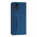 Magnet Card Case Case pour Samsung Galaxy A12 5G Pouch Wallet Card Holder Bleu