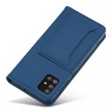 Magnet Card Case Case pour Samsung Galaxy A12 5G Pouch Wallet Card Holder Bleu